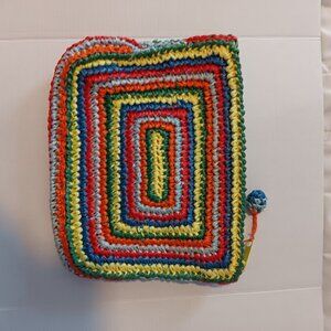 VINTAGE 1970'S CLOVIS  RUFFIN STRAW CLUTCH BAG